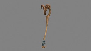 Cartoon wooden sheep head wand 3D model