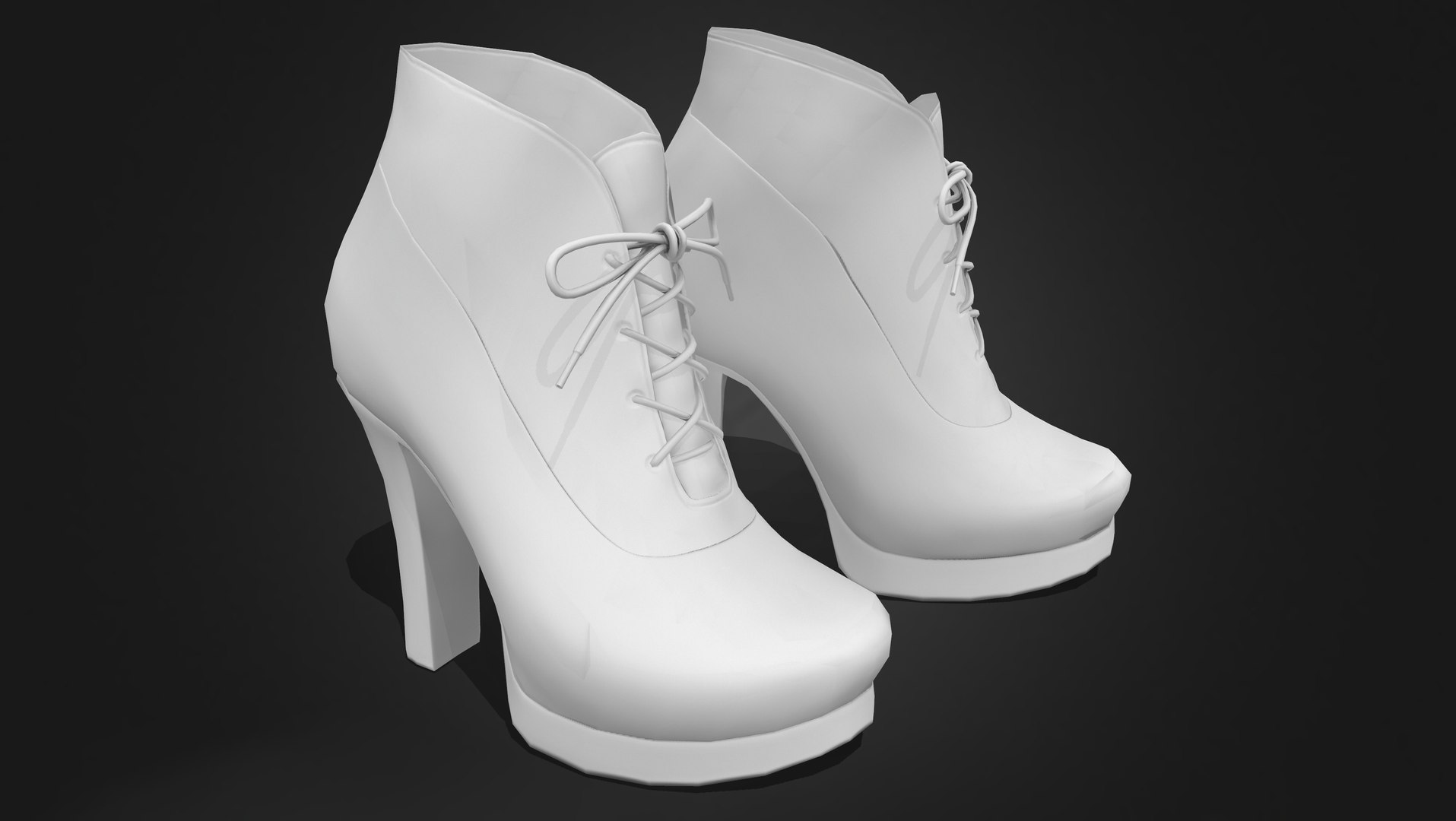 3D Lace-Up High Heel Ankle Boots - TurboSquid 2003358