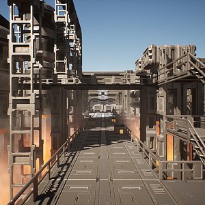 3D model sci-fi factory