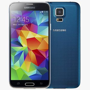 samsung galaxy s5 blue 3d model