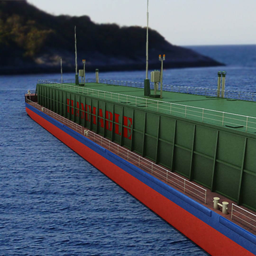 3d Barge Oil River Transport