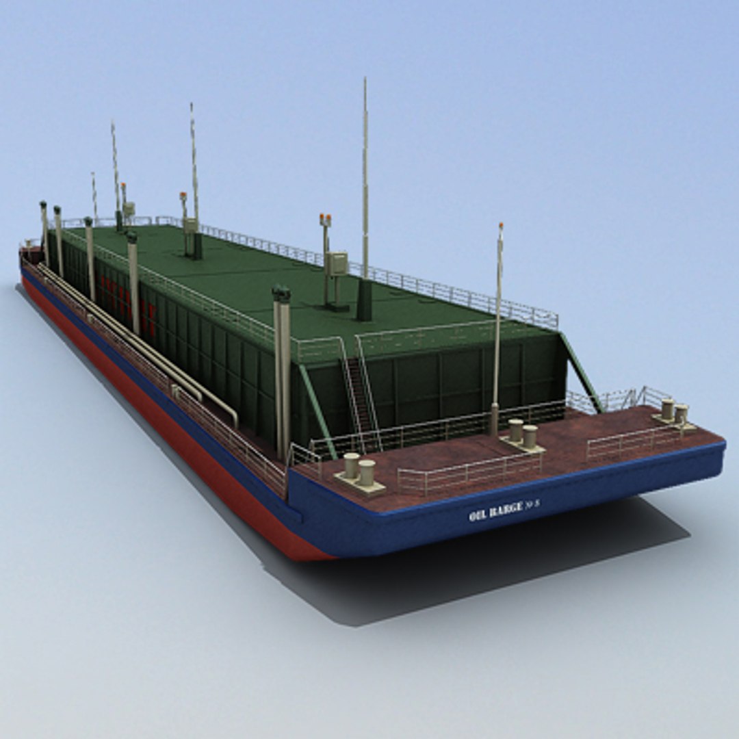 3d Barge Oil River Transport