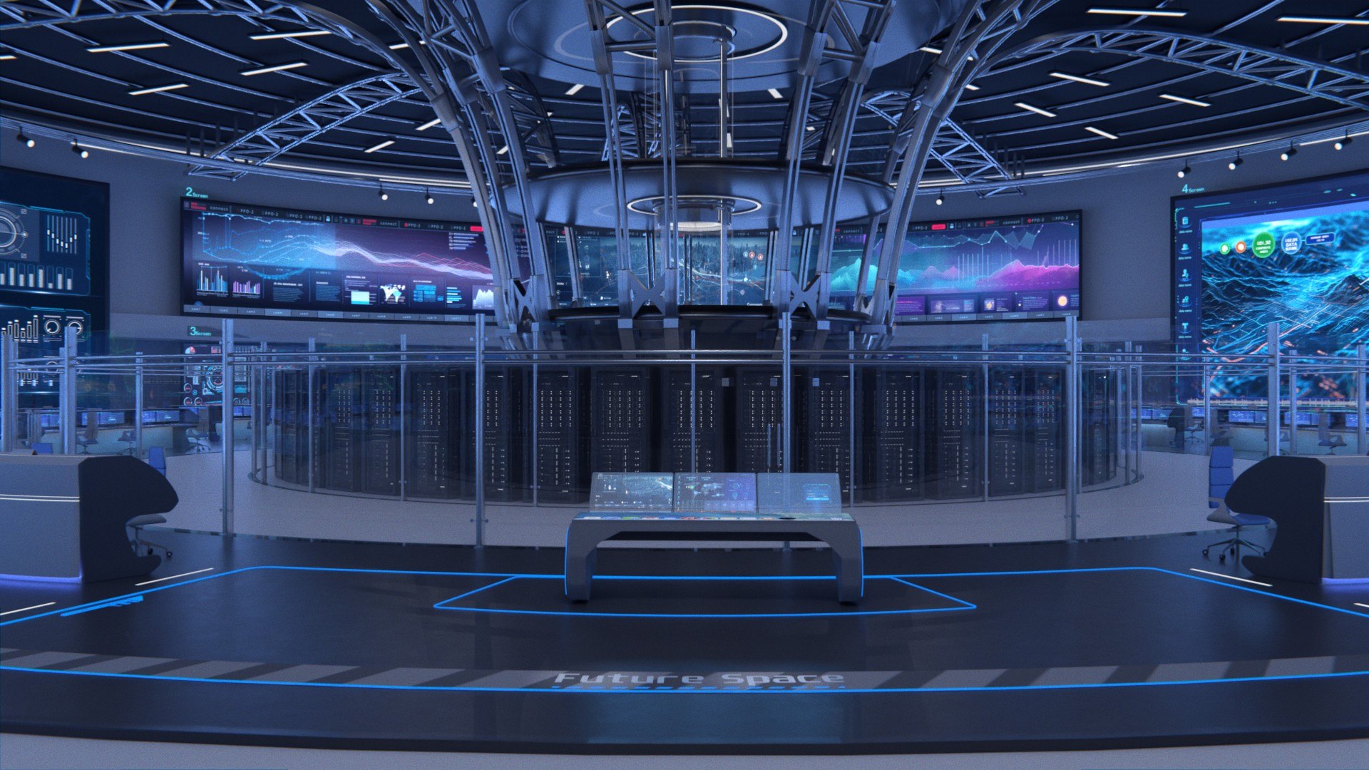 Control Room Monitoring Room Command Center 3D Model - TurboSquid 2225716