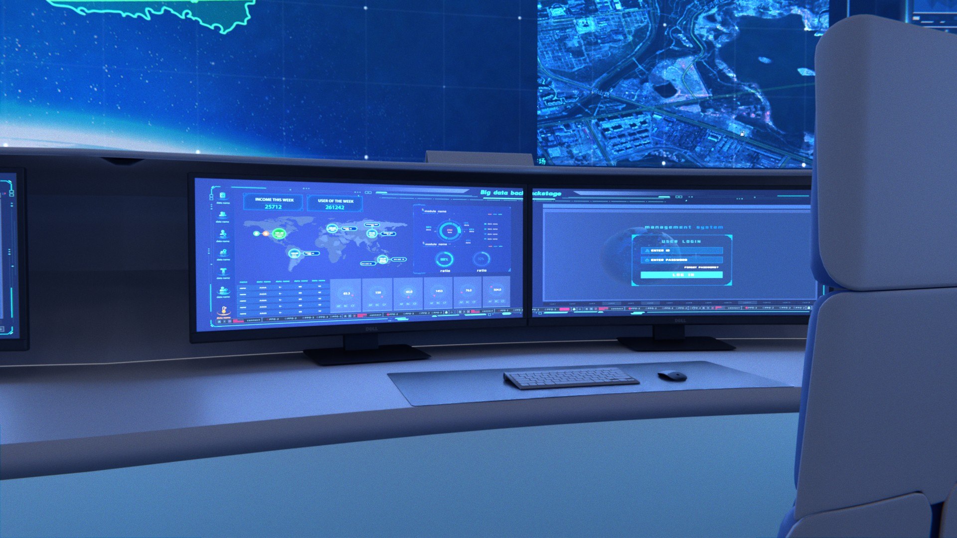 Control Room Monitoring Room Command Center 3D Model - TurboSquid 2225716