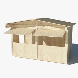 Wood plank house 3D