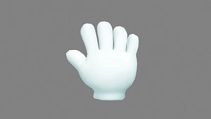 Cartoon white hand - palm - Hand Gestures 3D model