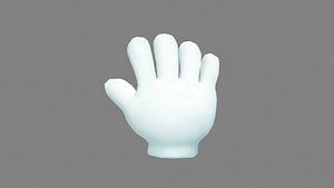 Cartoon white hand - palm - Hand Gestures