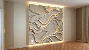 3D model modern panel wall decor set wall relief mural CNC 81