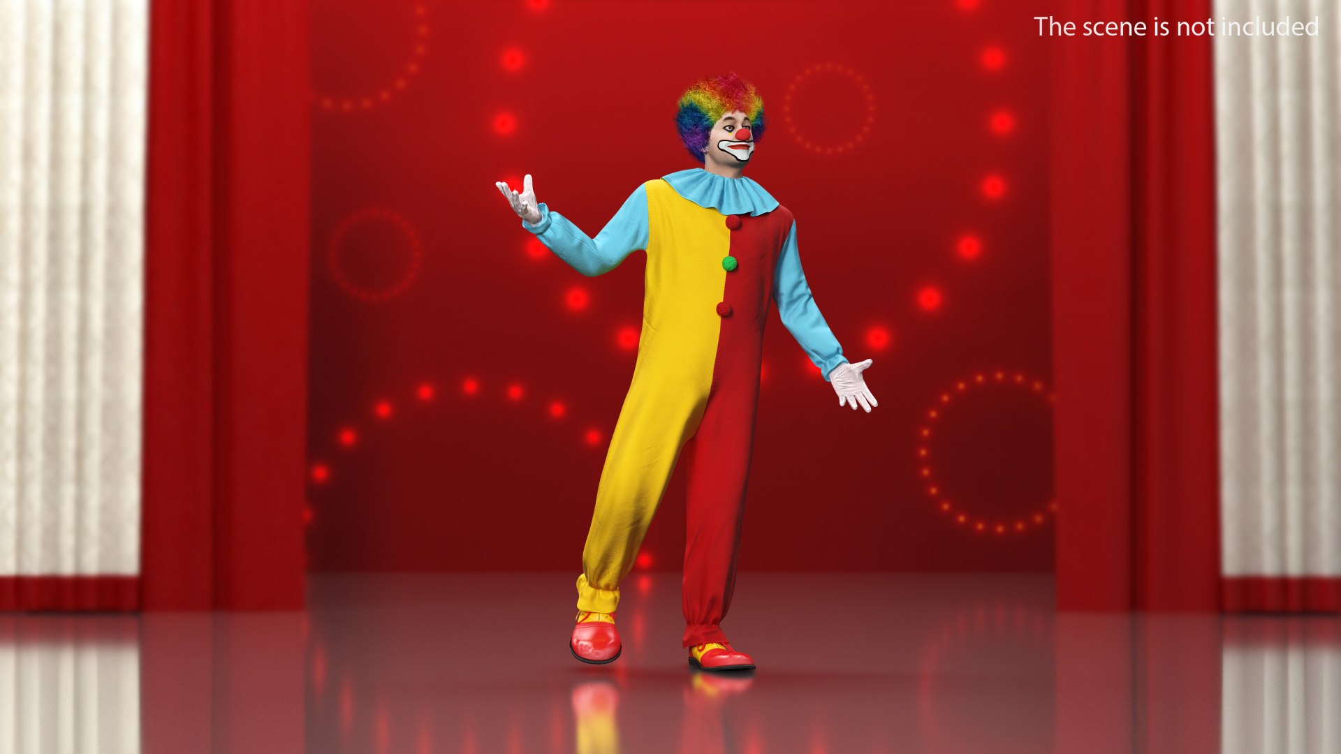 Clown Suit Rigged Fur 3D model preview