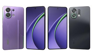 3D OPPO K13 Turbo Purple And OPPO K13 Turbo Pro Black Warrior model