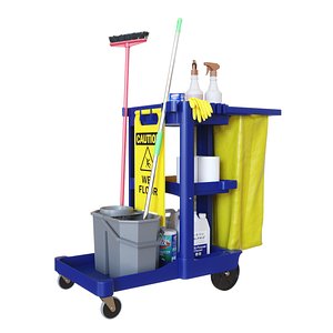 janitorial cart cleaning 3D model