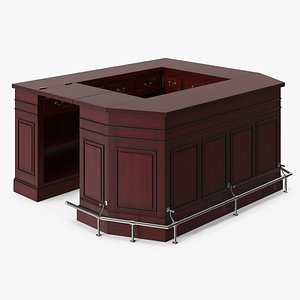 Wooden Reception Desk U Form Cherry