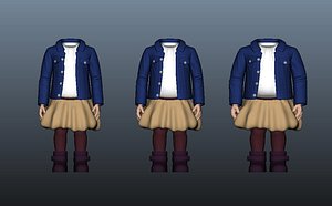 3D Model Young Girl 3 different body type ready for Print