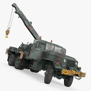 M62 Wrecker Recovery Vehicle Camouflage Rigged for Maya