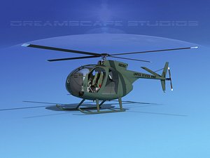 rotors hughes oh-6 cayuse 3D model