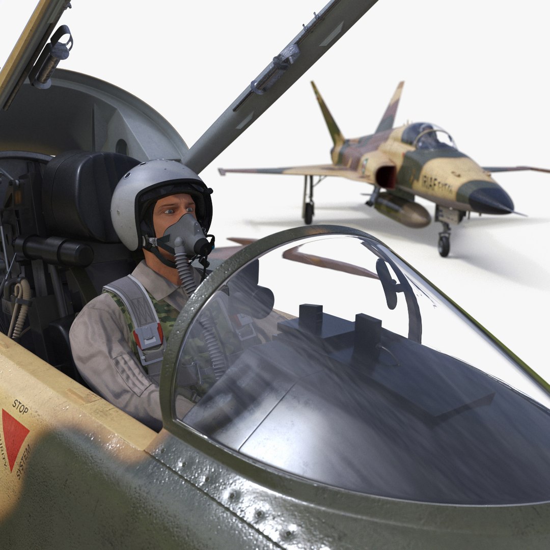 Iranian HESA Saeqeh Fighter Aircraft with Pilot 3D model preview