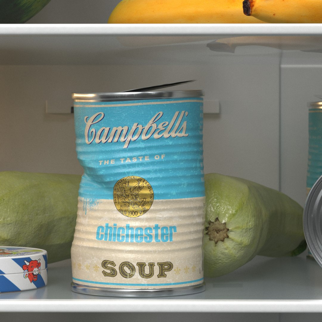 Crumpled Can Soup Campbells Chichester 3D model preview