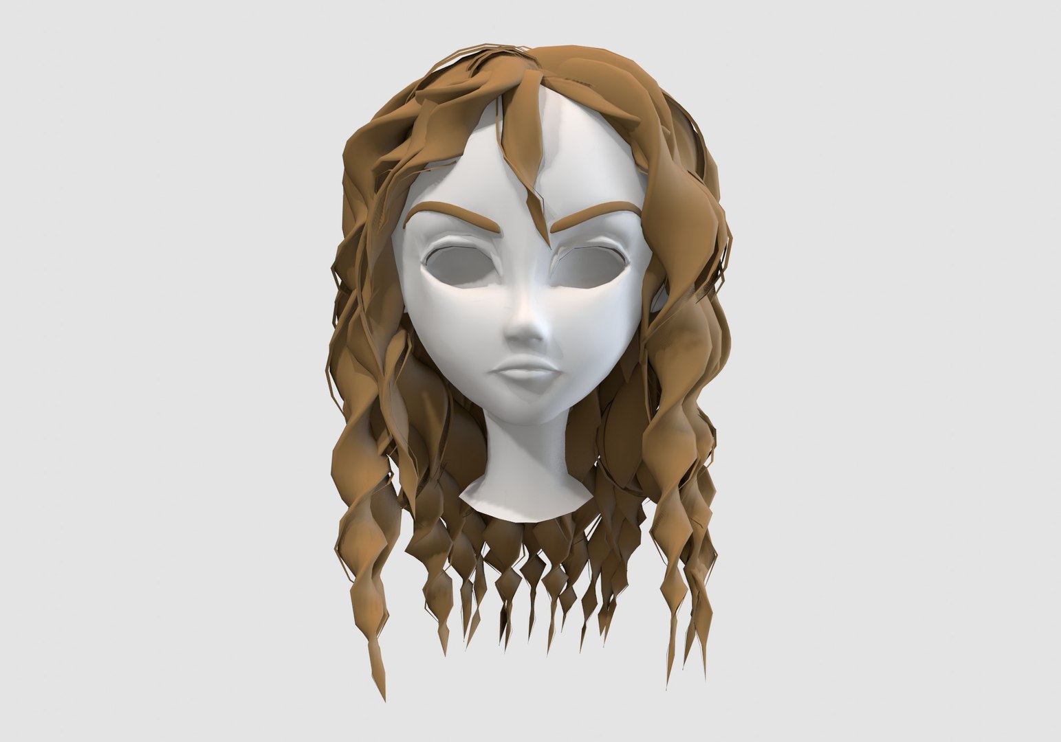 3D Curly Female Hairstyle Model - TurboSquid 1917578