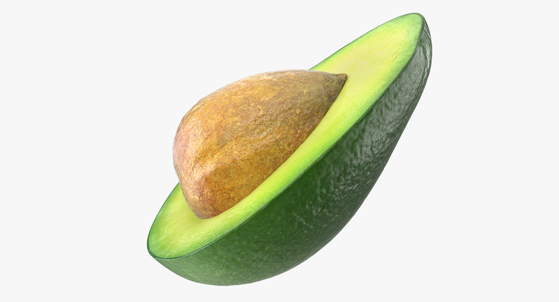 Avocado Half with Seed 3D model preview