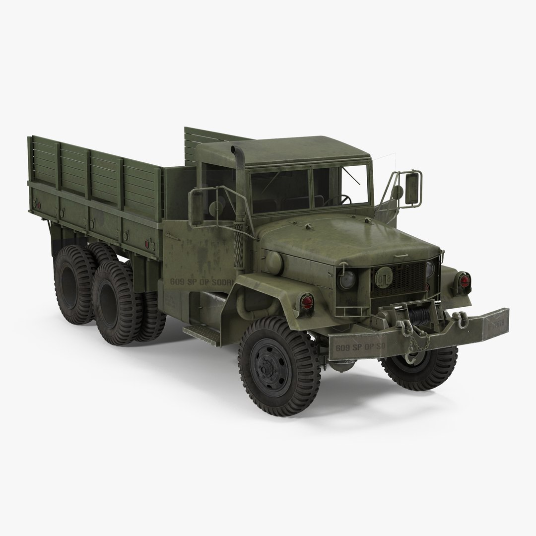 Military Cargo Truck m35a2 Rigged 3D Model 3D model preview