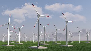 Wind Turbine Clear Energy  low poly