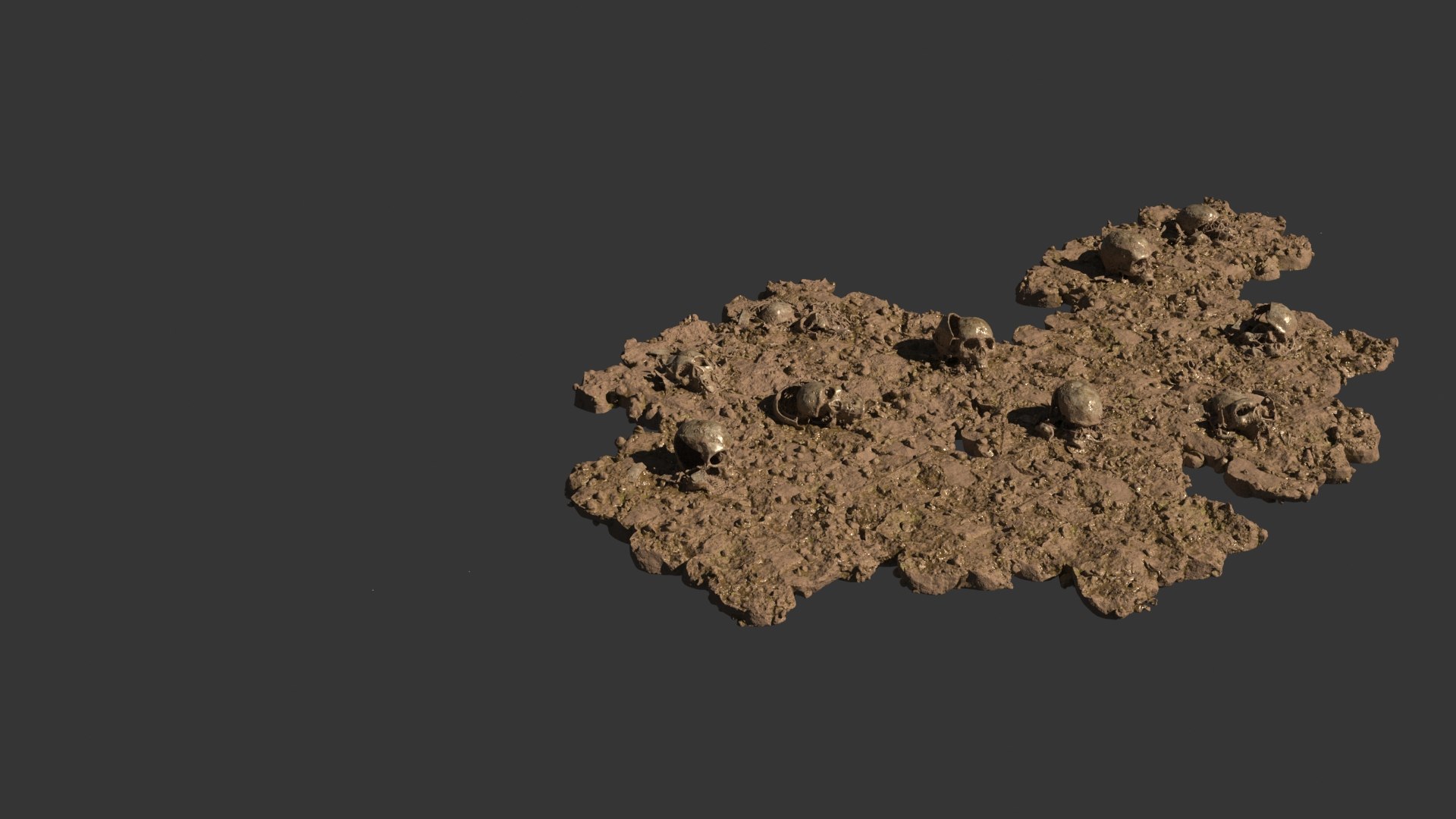 3D model Ground with Broken Skulls DETAILED VERSION - TurboSquid 1736171