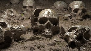 3D model Ground with Broken Skulls DETAILED VERSION