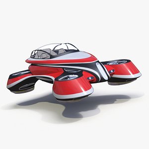 3D Hover Car Concept by Lazzarini Red