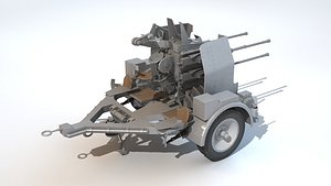 3D 2 cm Flak Vierling 38 model
