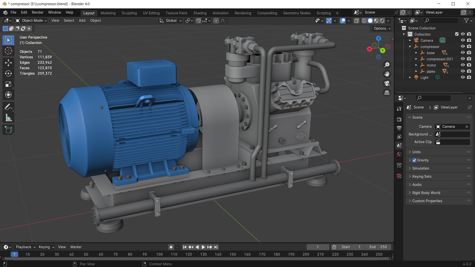 Gas Compressor 3D Model - TurboSquid 2181498