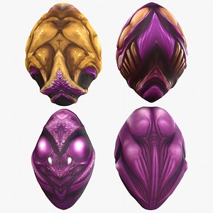 3D Alien Purple Eggs Pack