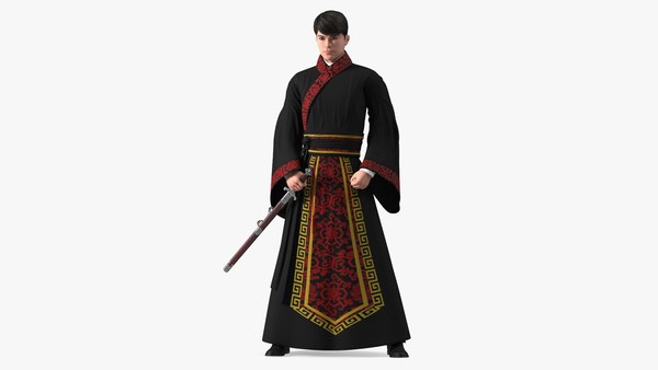 Conjunto de ropa china para hombre estilo tradicional Modelo 3D