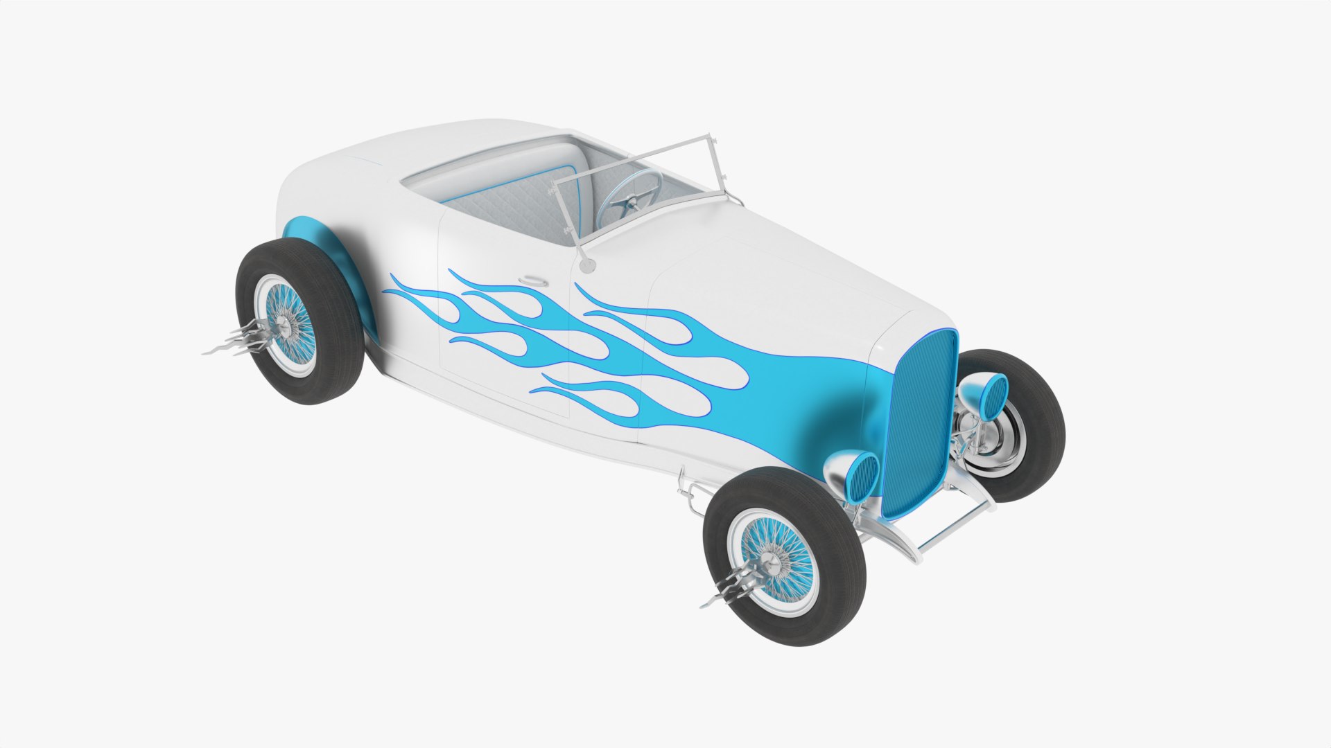 T Bucket White Blue 3D Model - TurboSquid 2056366