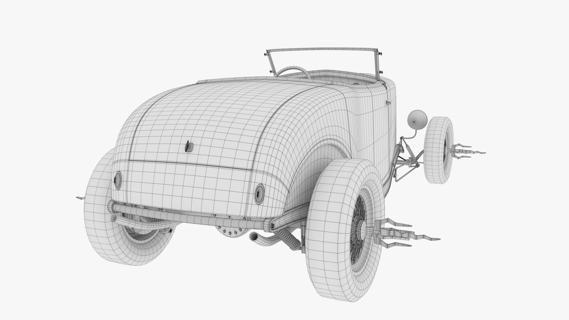 T Bucket White Blue 3D Model TurboSquid 2056366