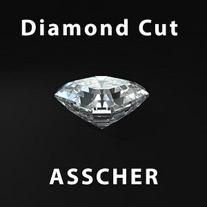 3d obj asscher diamond cut