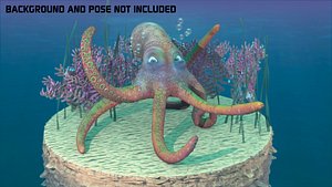 3D Octopus Rigged model