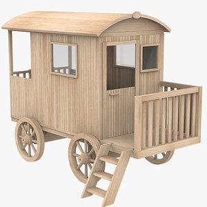 Mobile Wooden Cabin 3D model