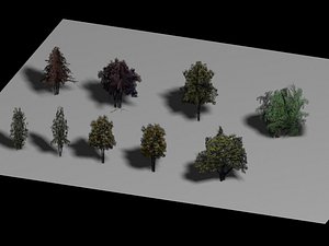 11- 18 Optical Trees Collection - Very Low Poly - by Xacta  3D models