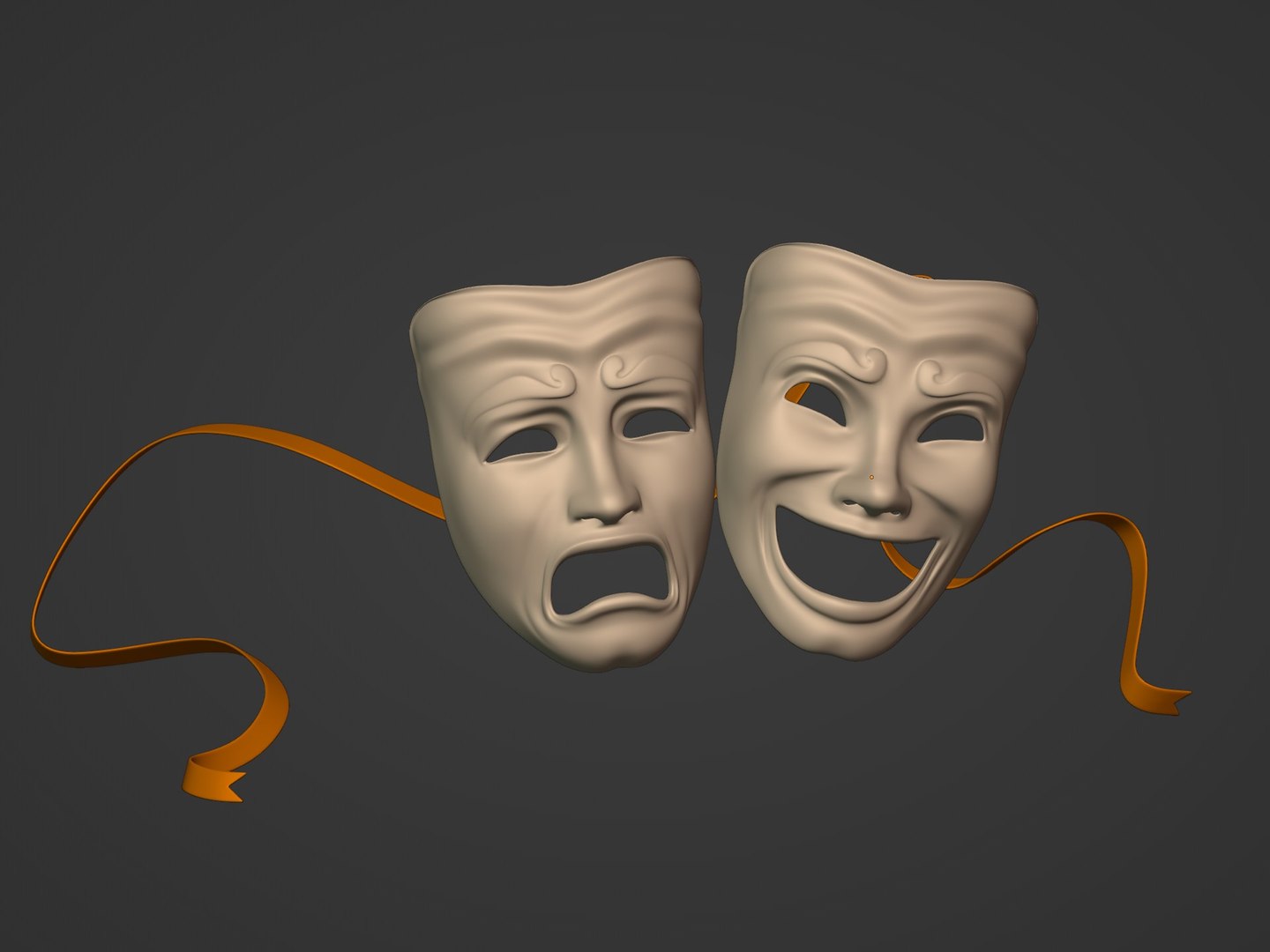 Theater Masks 3D Model - TurboSquid 2106506