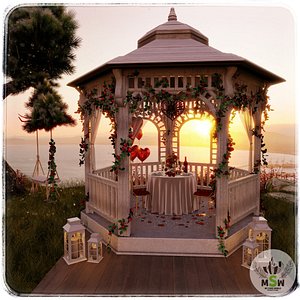 3D Valentines Day Dinner Blender Scene