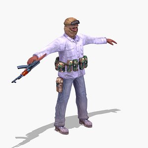 3d model of islamic insurgent rigged