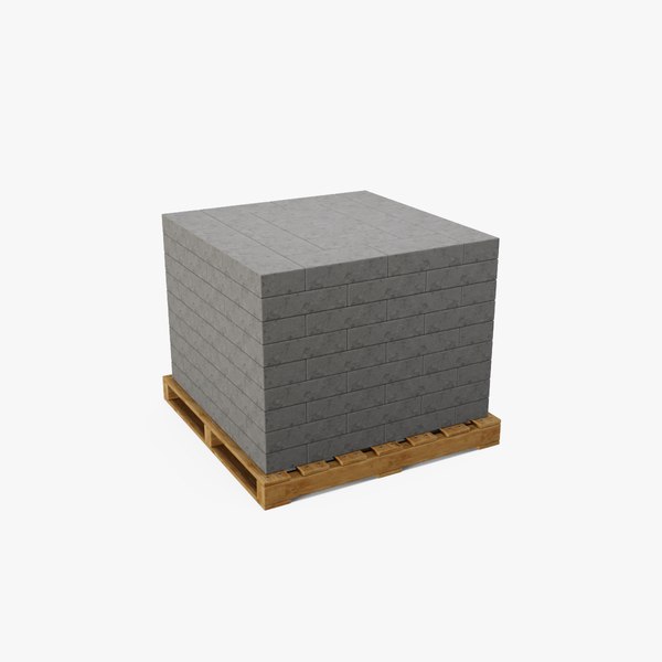 Wooden Pallet with Brick 5 model