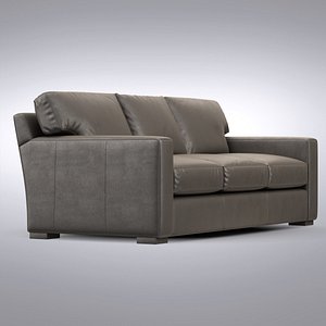 Crate and Barrel - Axis Leather 3-Seat Queen Sleeper Sofa