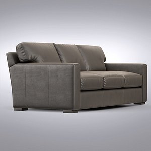Crate and Barrel - Axis Leather 3-Seat Queen Sleeper Sofa