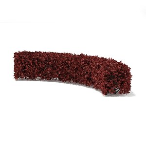 3D curved red hedge model