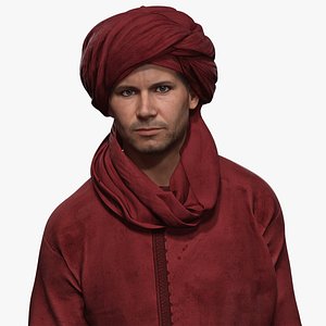 3D model Traditional Moroccan Robe  Turban  High-Quality 3D Model