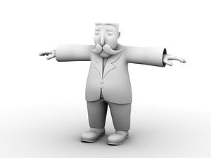 cartoon old man Disney animation metaverse elder aged professor emotion fat