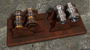 3D microscope objective vintage shiny model