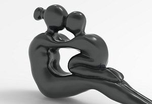 3D Mother and kid sculpture model