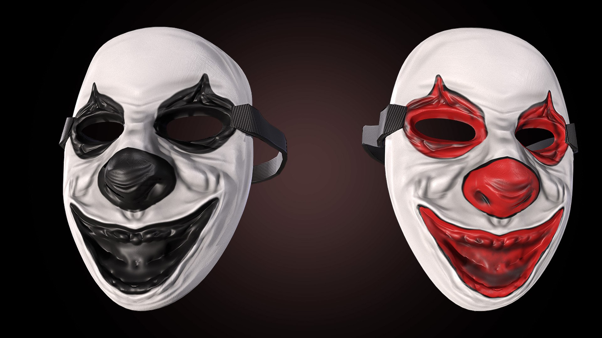 Clown Masks Pack 5 Masks 3D Model - TurboSquid 2388094